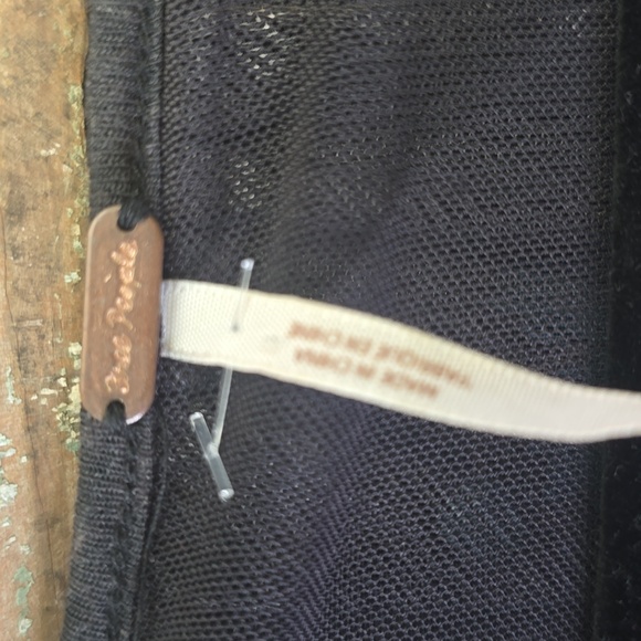 Free People Black Blouse with Colorful Floral Design, Size M - Picture 3 of 5